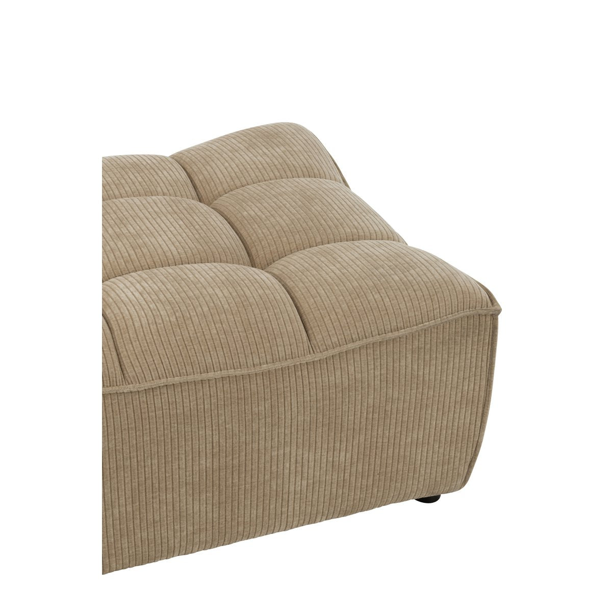 J-Line Poef Grid Populierenhout/Schuim Donker Beige
