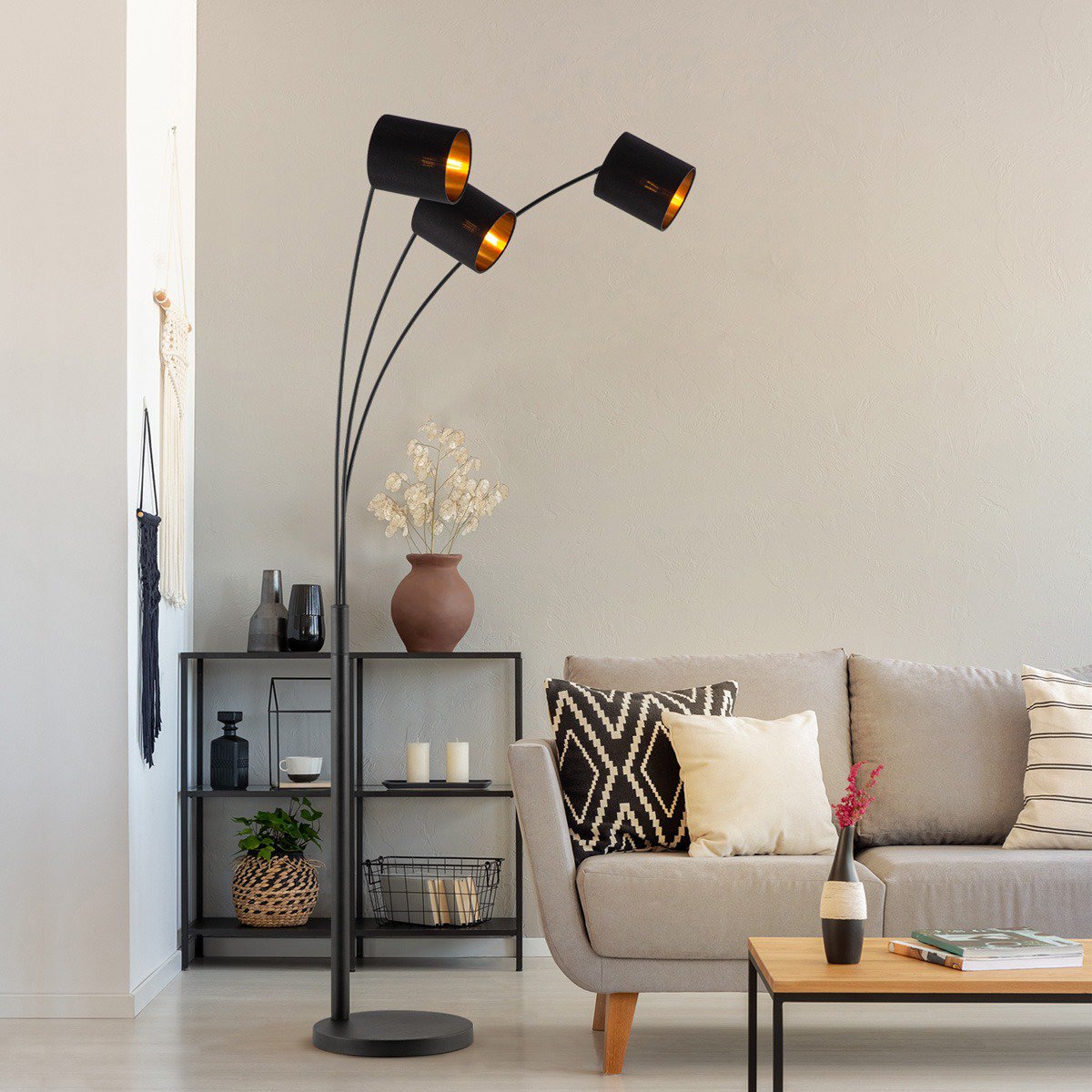 Home Sweet Home Moderne Vloerlamp - Staande Lamp - 3-lampenkapp