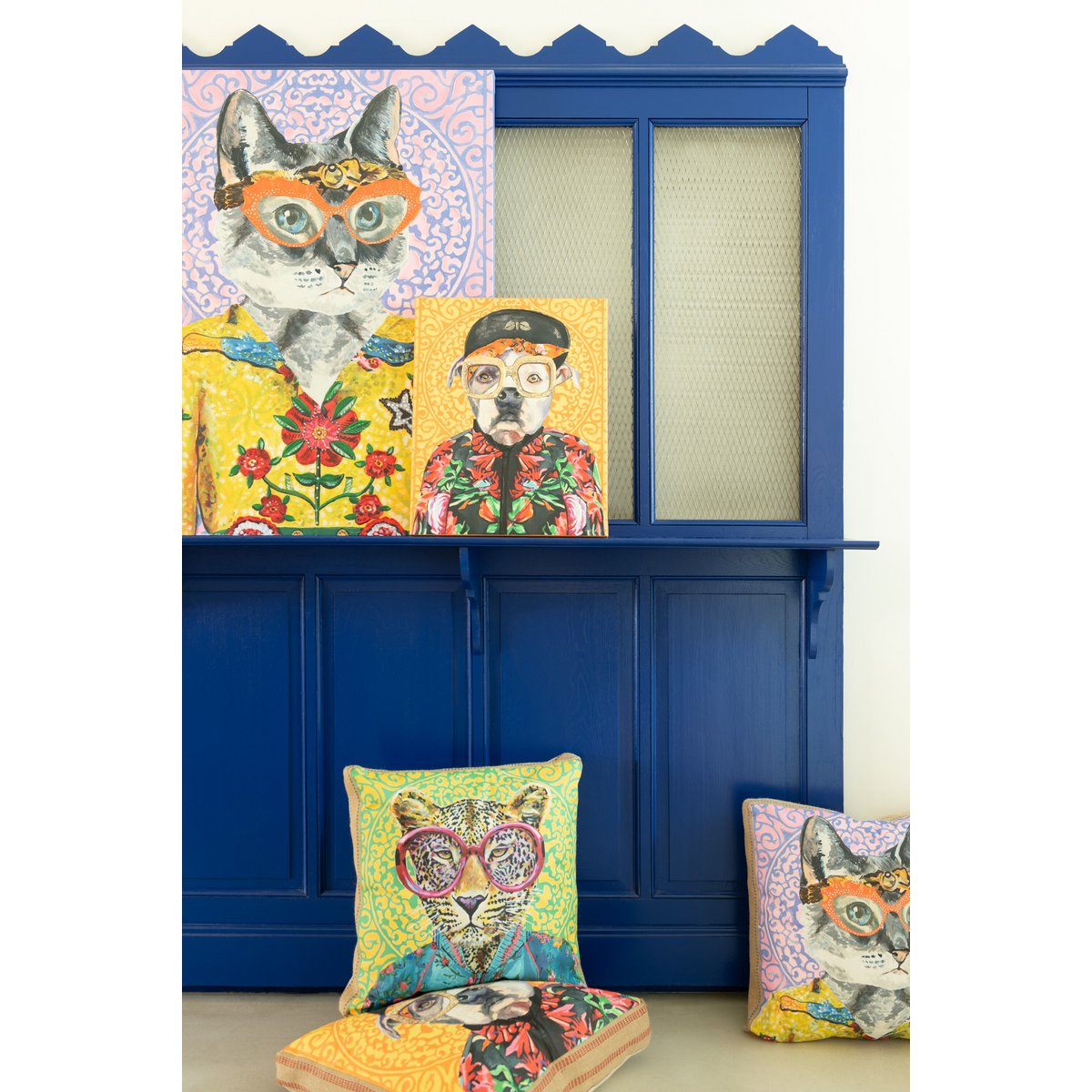 J-Line Wanddecoratie Hond Popart Canvas Mix Small