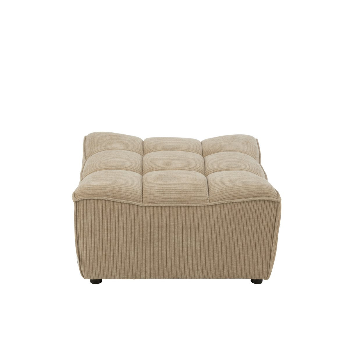 J-Line Poef Grid Populierenhout/Schuim Donker Beige