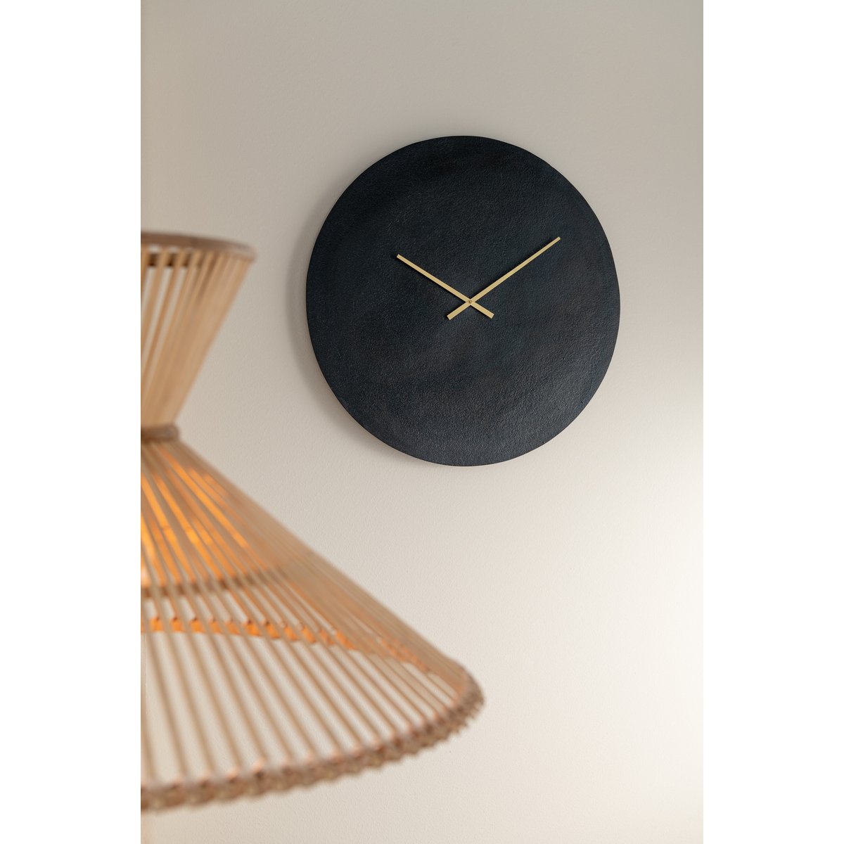J-Line klok Rond - metaal - zwart - S - Ø 37 cm