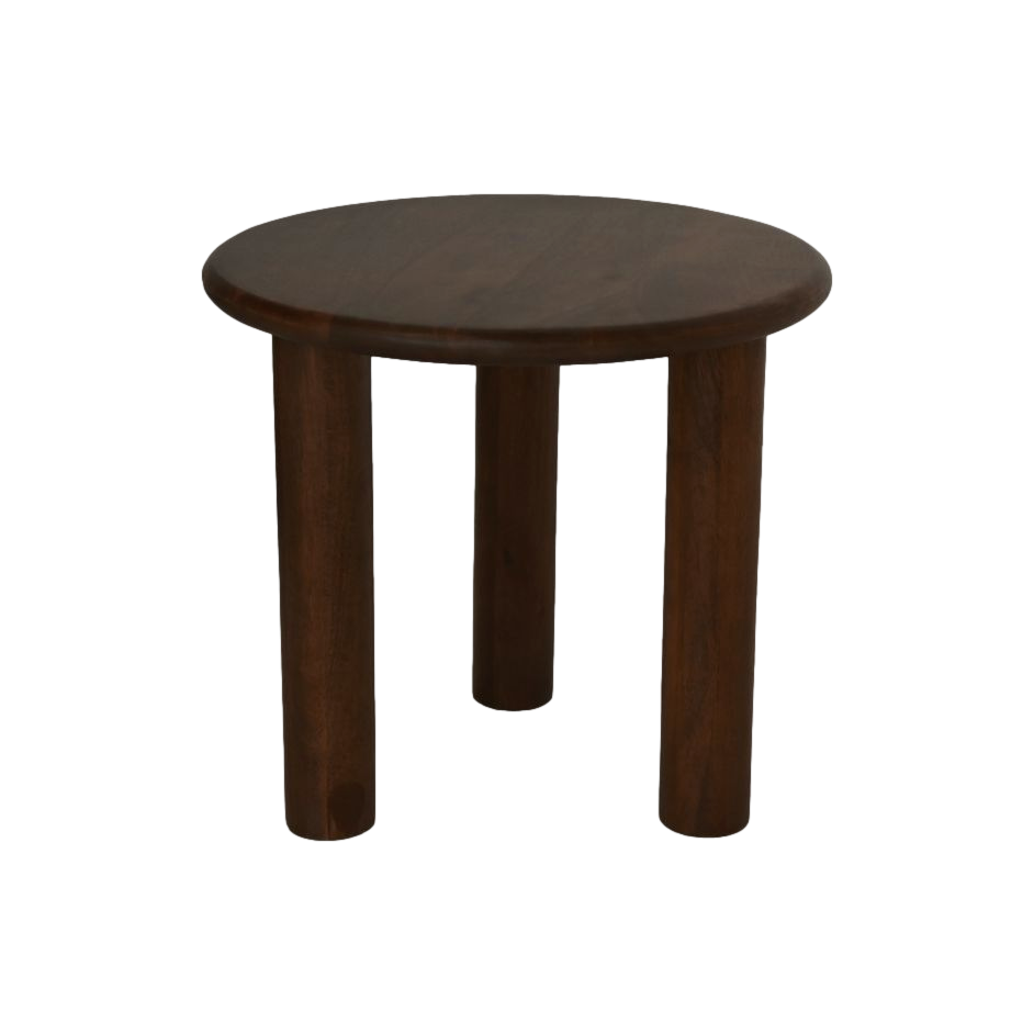 HSM Collection-Ronde Bijzettafel Pillar-50x50x45-Bruin-Mango