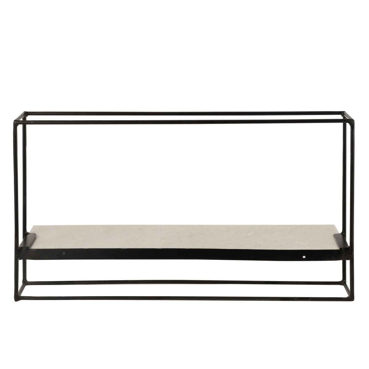 J-Line Muurrek 1Plank Ijzer/Marmer Zwart/Wit Large