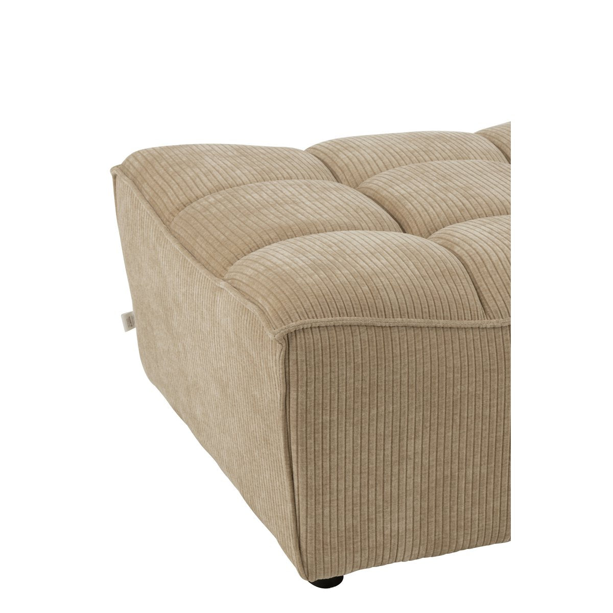 J-Line Poef Grid Populierenhout/Schuim Donker Beige