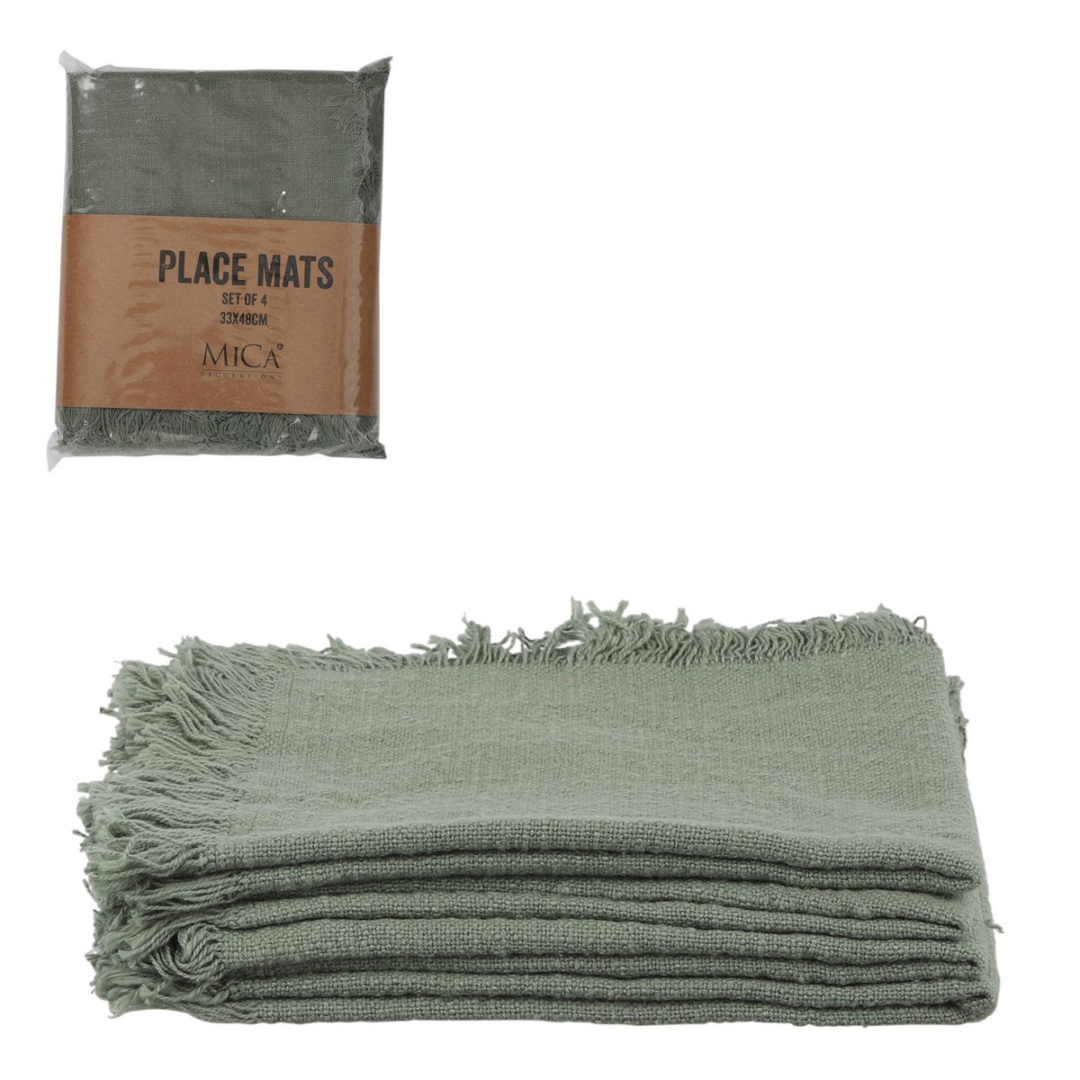 Xavie Placemat - Set van 4 - L48 x B33 cm - Groen