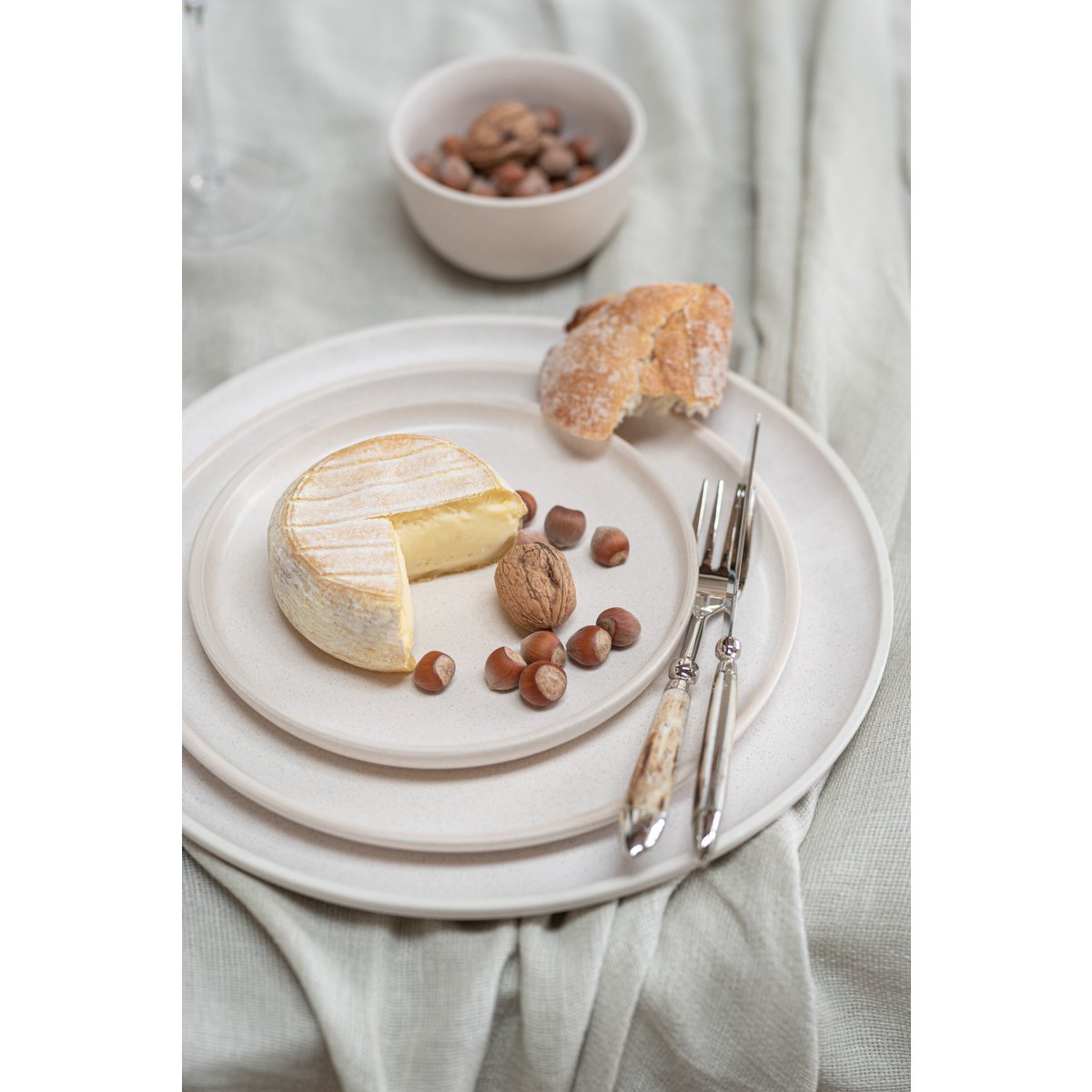 J-Line Marie bord - keramiek - creme - L