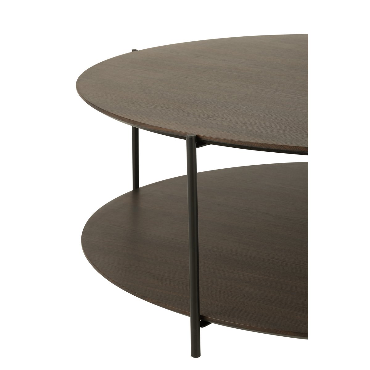 J-Line Salontafel Rond Mdf/Metaal Donkerbruin Large