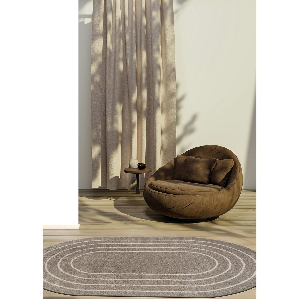 Zoet binnen tapijt in gerecycled polyester calypso