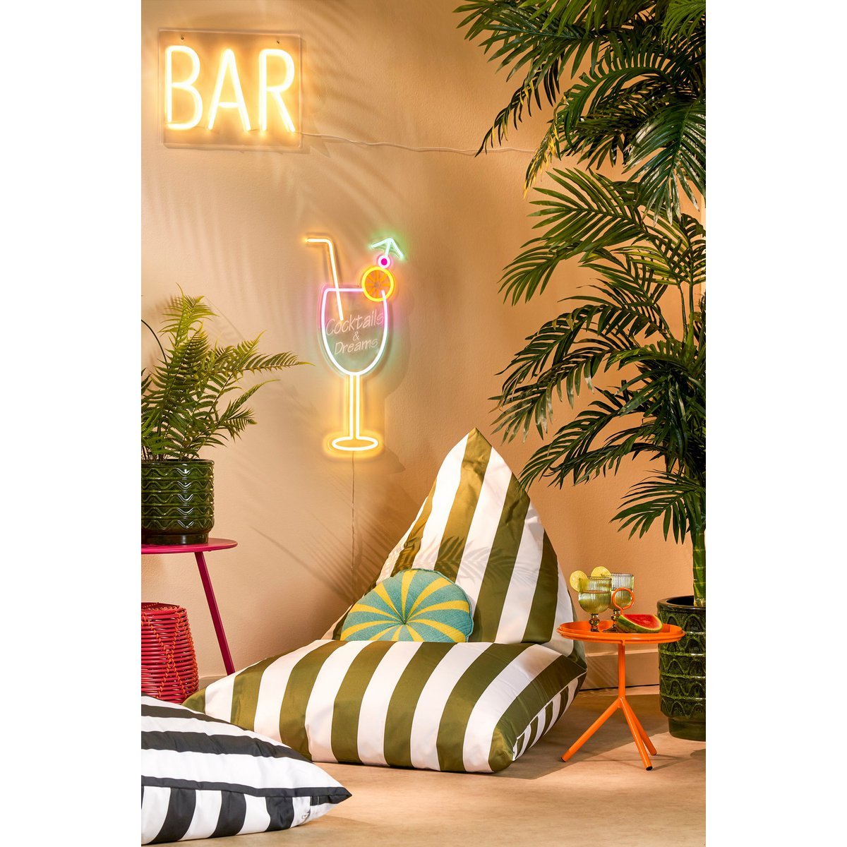 Rissy Zitzak - L140 x B95 x H95 cm - Groen, Wit