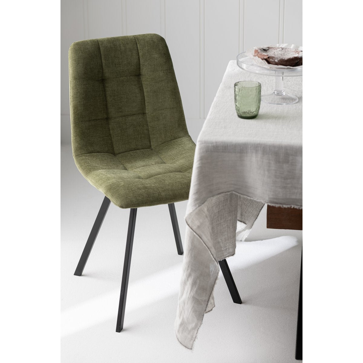 J-Line Eetstoel Clark Metaal/Polyester Groen