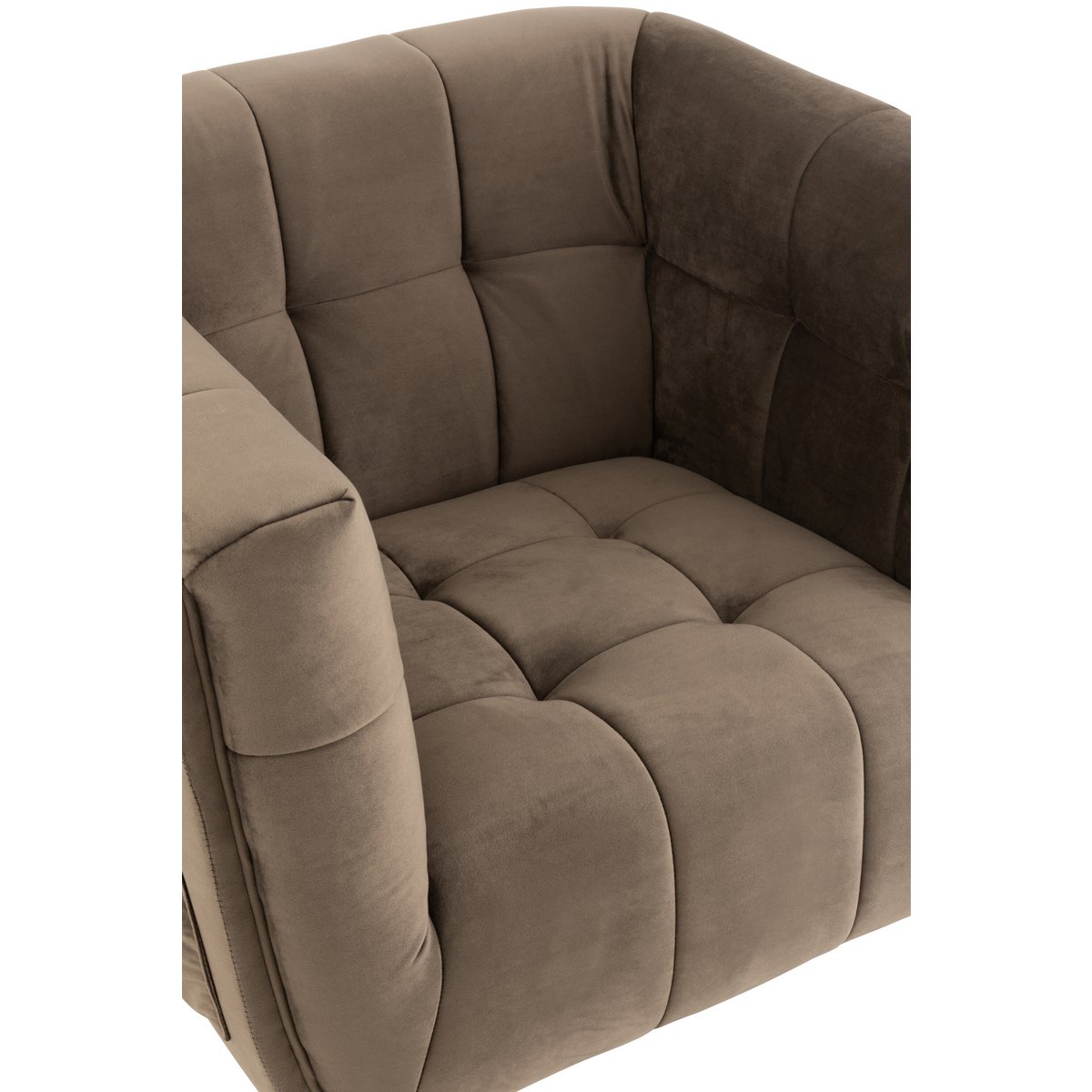 J-Line Lounge Zetel 1-Zit Textiel/Hout/Metaal Donker Grijs