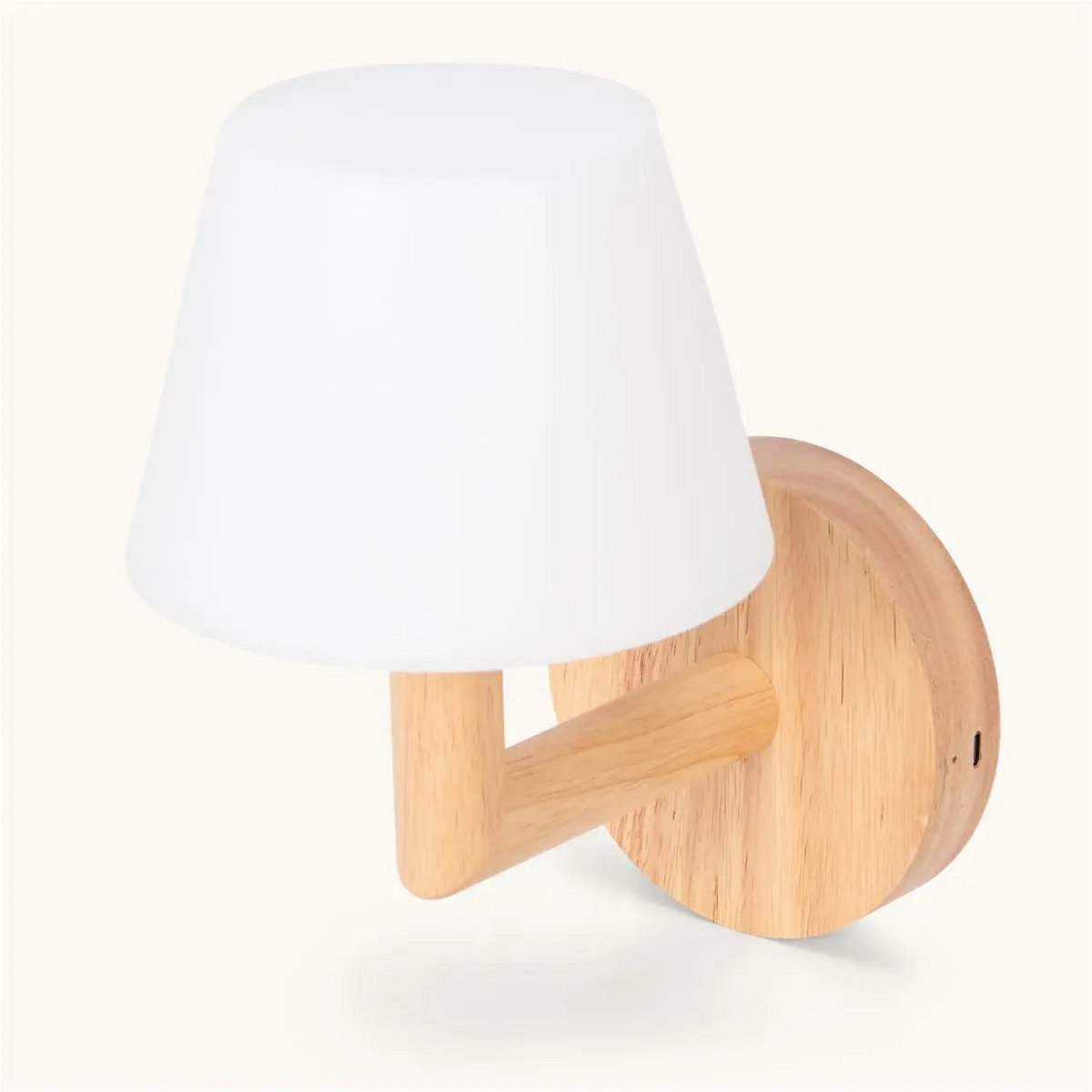 Ted lichtbruin houten oplaadbare wandlamp | Draadloze en dimbare verlichting
