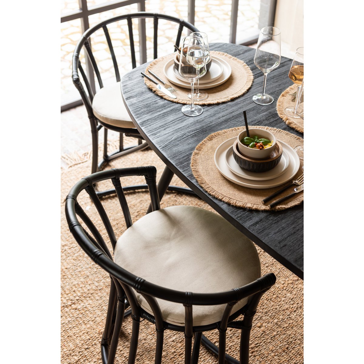 J-Line Marie bord - keramiek - creme - L