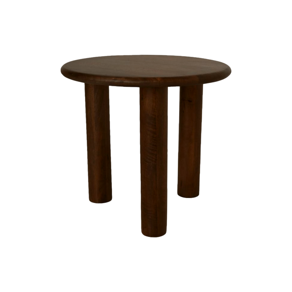 HSM Collection-Ronde Bijzettafel Pillar-50x50x45-Bruin-Mango