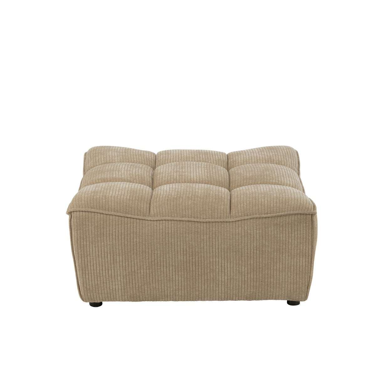 J-Line Poef Grid Populierenhout/Schuim Donker Beige