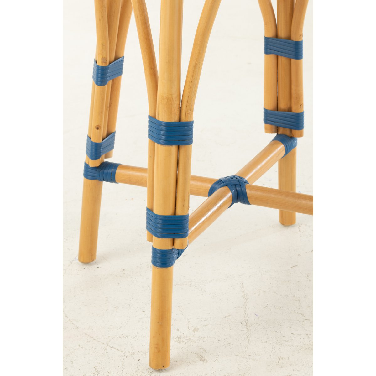 J-Line barkruk Live - rotan/kunststof - naturel/blauw