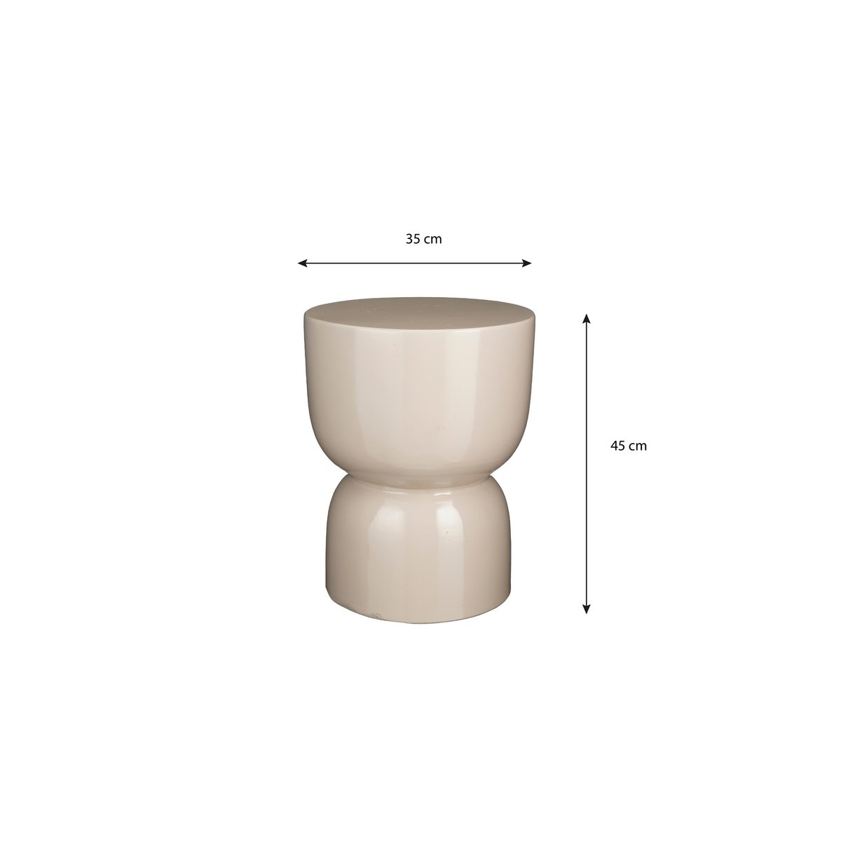 Stage Bijzettafel - H45 x Ø35 cm - Cement - Beige
