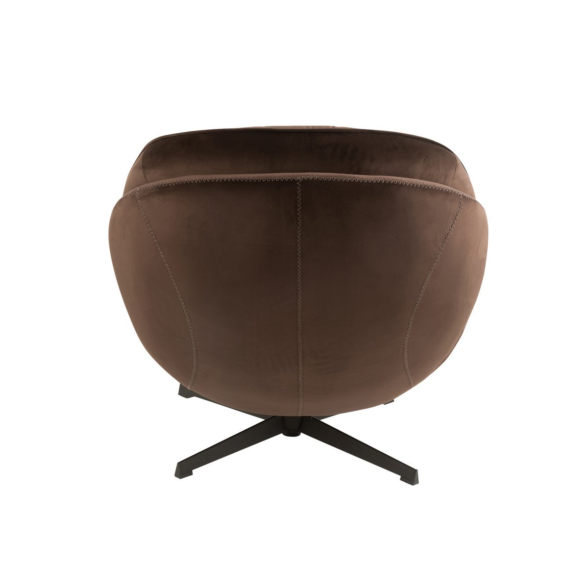 J-Line zetel Relax -+ voetbank - metaal/textiel - donkerbruin