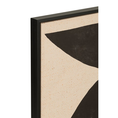 J-Line Kader Vormen Etnisch Hout/Canvas Bruin/Zwart