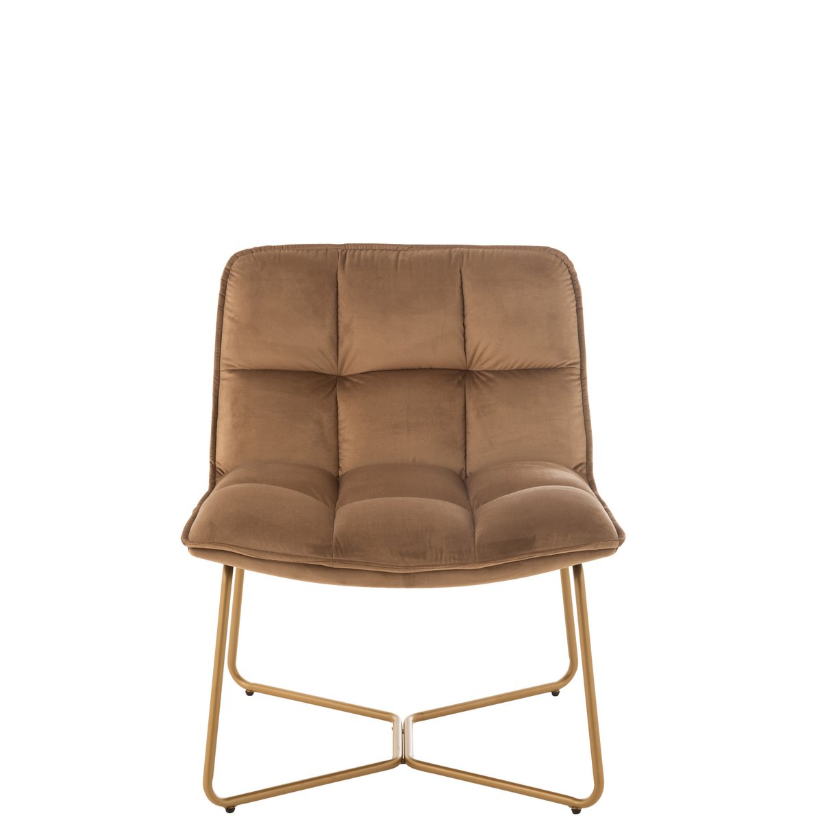 J-Line loungestoel Lisa - metaal/textiel - bruin