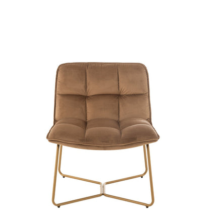 J-Line loungestoel Lisa - metaal/textiel - bruin