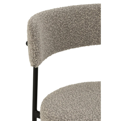 J-Line stoel Bouclé - multiplex/polyester - grijs/zwart