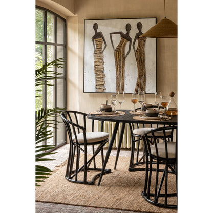 J-Line eettafel Ovaal Gerecycleerd - hout - zwart