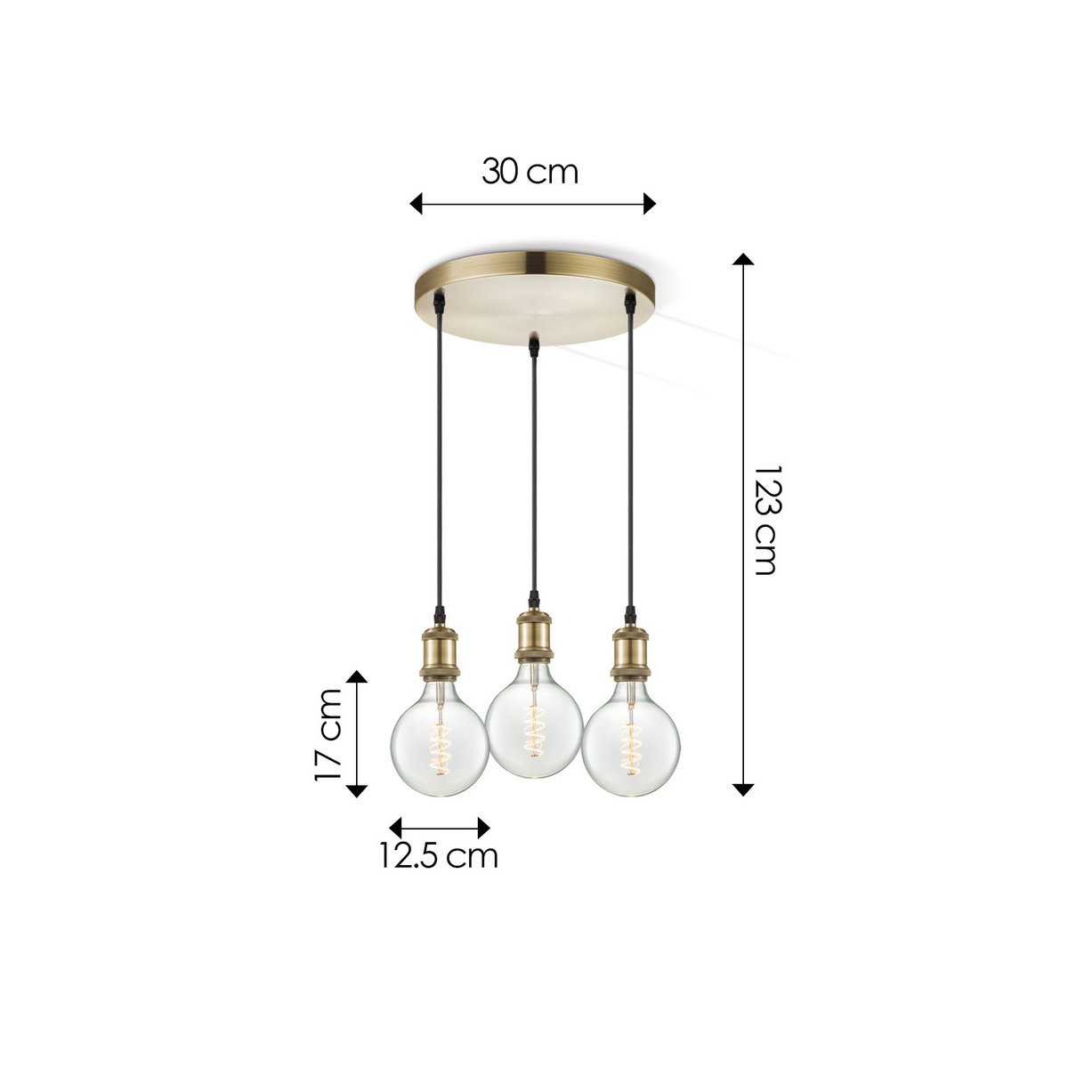Home Sweet Home hanglamp vintage rond - 3L G125 - dimbaar E27 helder
