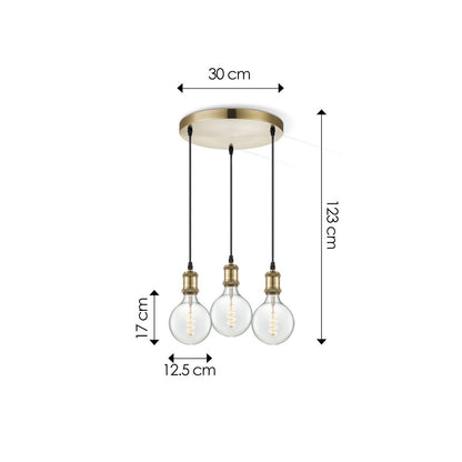 Home Sweet Home hanglamp vintage rond - 3L G125 - dimbaar E27 helder