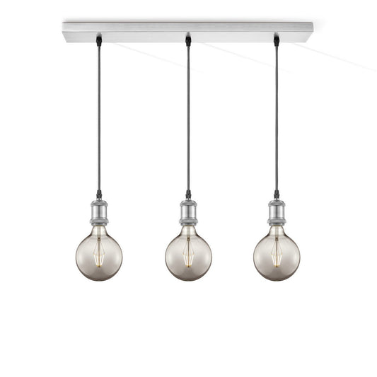 Home Sweet Home hanglamp chroom vintage LED 3L G95 dimbaar E27 rook