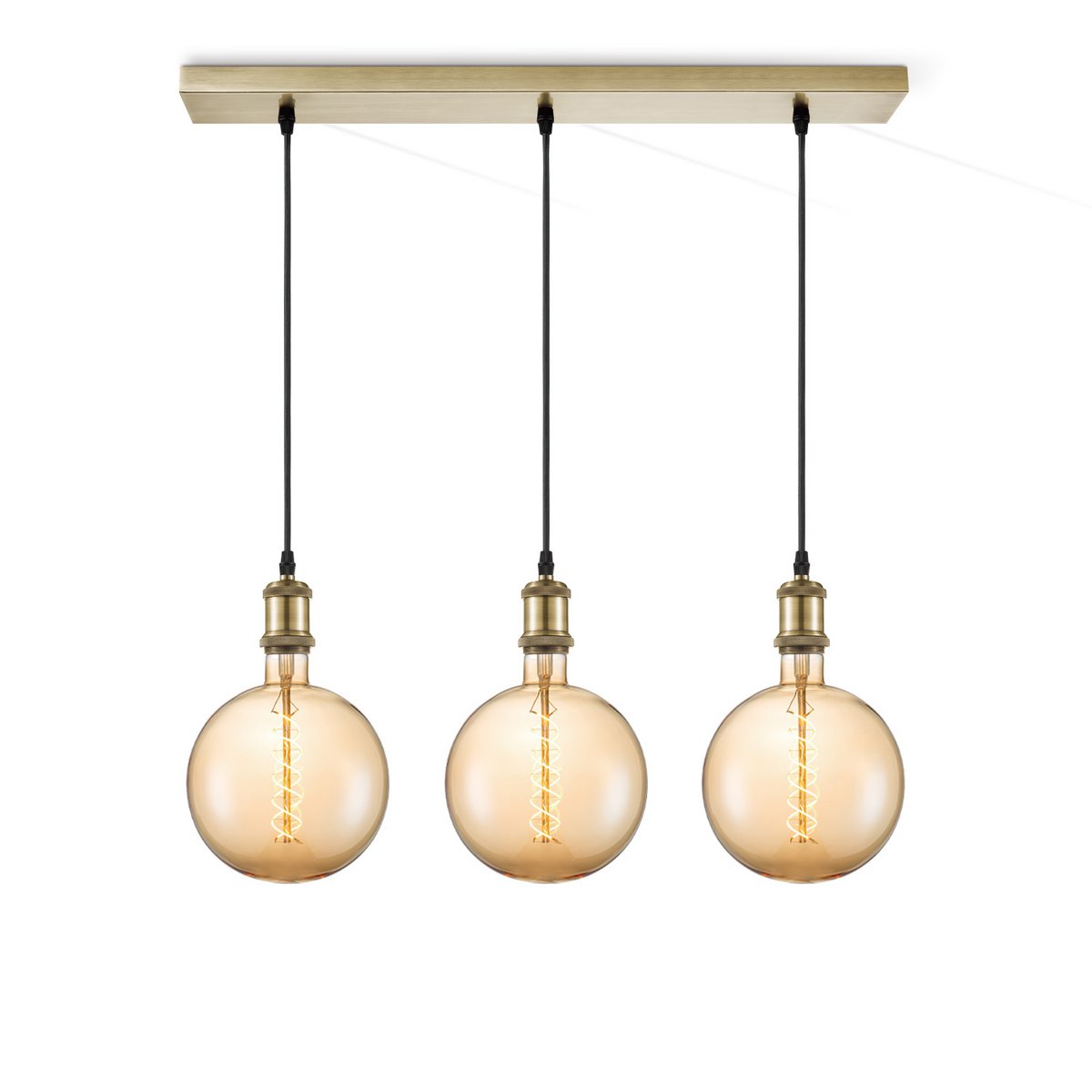 Home Sweet Home hanglamp brons vintage - 3 LED -dimbaar E27 amber