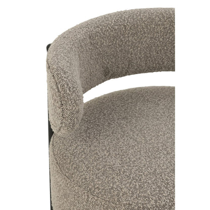 J-Line loungestoel Bouclé - multiplex/polyester - grijs/zwart