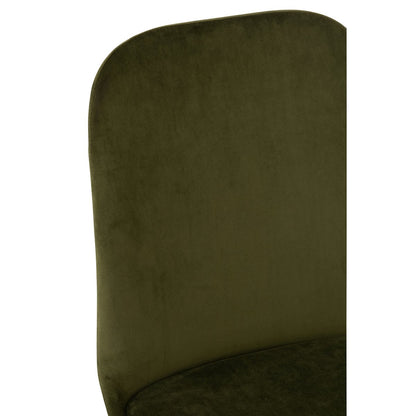 J-Line Stoel Claire Metaal/Textiel Groen