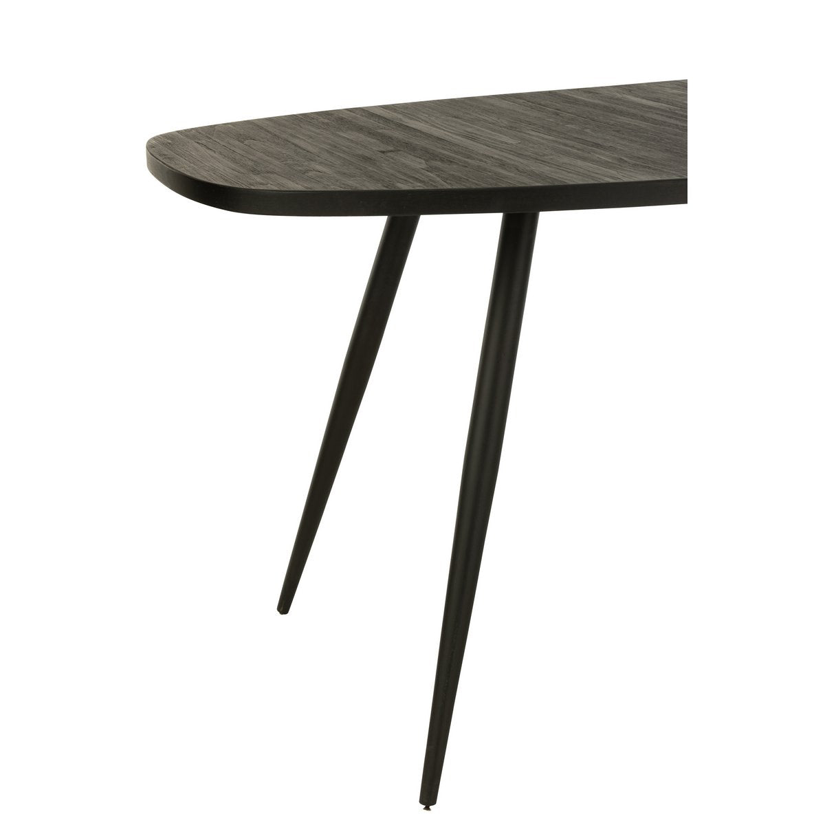J-Line eettafel Ovaal Gerecycleerd - hout - zwart