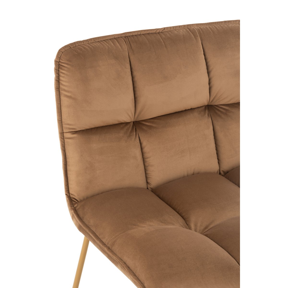 J-Line loungestoel Lisa - metaal/textiel - bruin