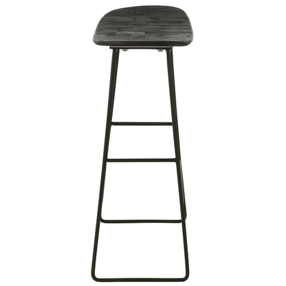 J-Line stoel Rechthoekig - gerecycleerd teak - zwart - large