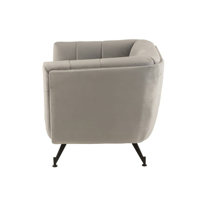 J-Line zetel Lounge - 1 pers - textiel/metaal - lichtgrijs