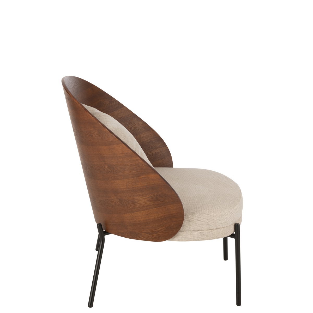 J-Line Loungestoel Multiplex/Metaal Bruin/Beige