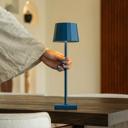 Wouter delftware blauw oplaadbare tafellamp-draadloos opladen, dimable, 120 uur batterijduur