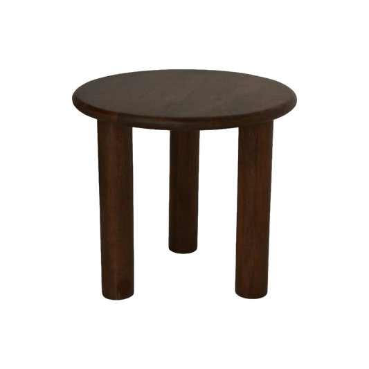 HSM Collection-Ronde Bijzettafel Pillar-50x50x45-Bruin-Mango