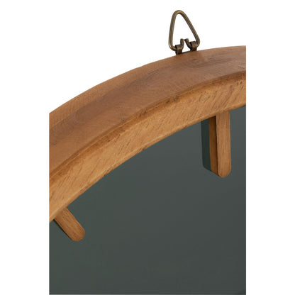 J-Line klok Rond - hout/glas - bruin/zwart - Ø 40 cm