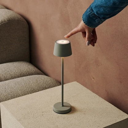 Vondel Mini Shadow Gray Oplaadbare en draadloze lamp - draadloos oplaadbaar via laadstation