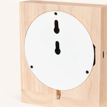 Lizzy lichtbruine vierkant oplaadbare houten wandlamp - draadloze, dimbare en stijlvolle verlichting