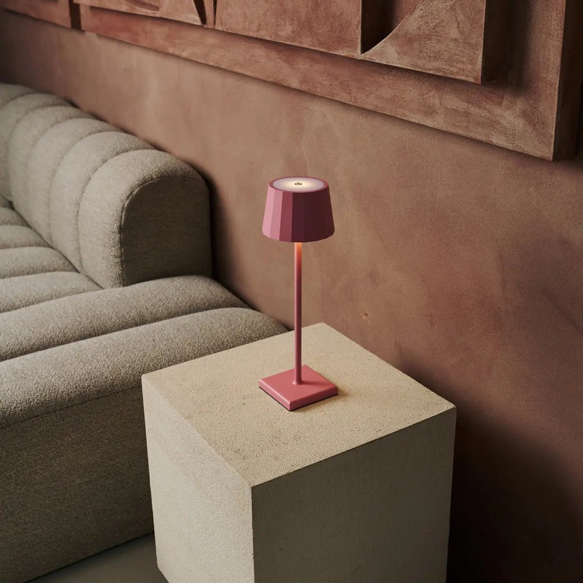 Wouter Flamingo Roze oplaadbare tafellamp-Draadloos opladen, dimbare, 120 uur batterijduur
