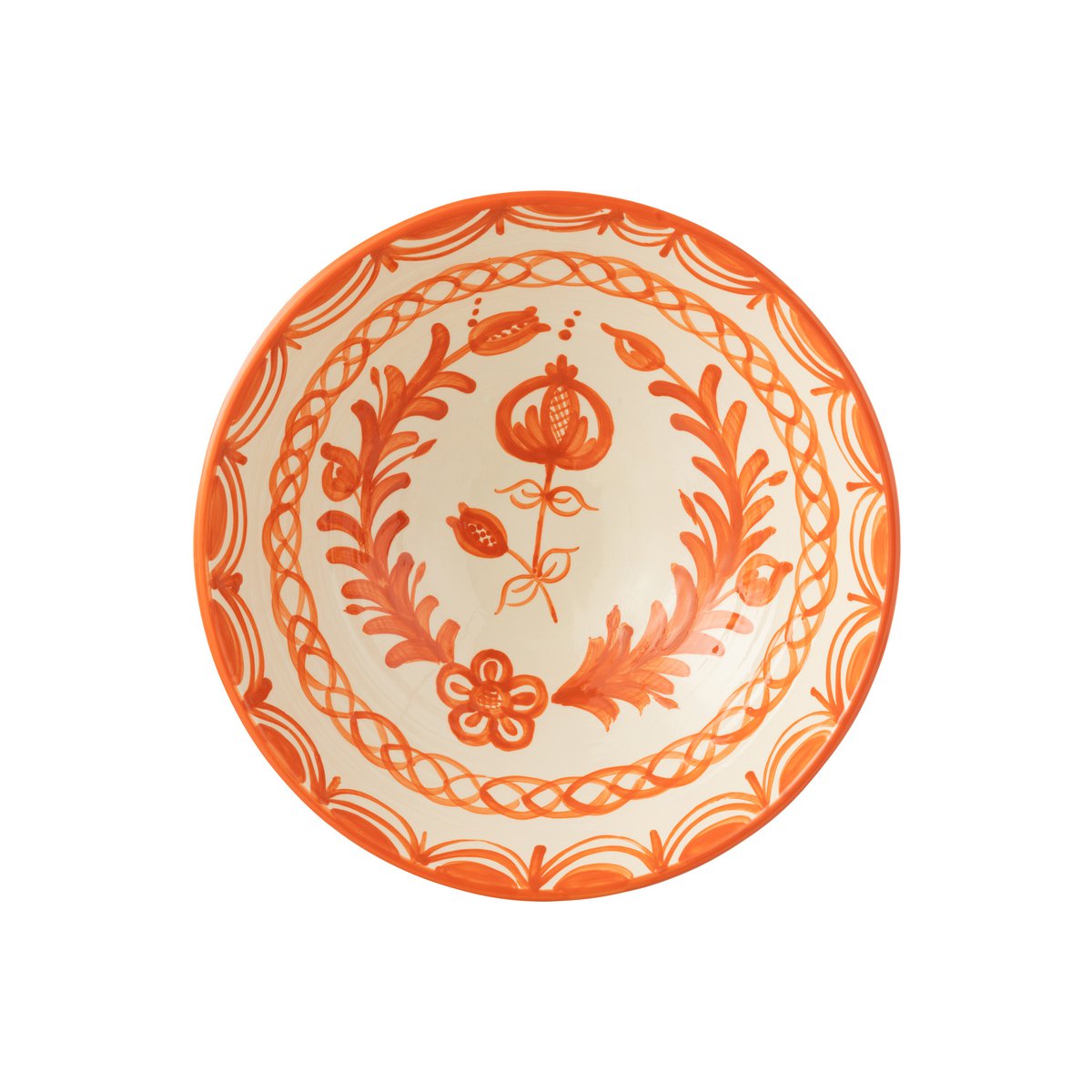 J-Line Lebrillo Schaal Granada Keramiek Wit/Oranje