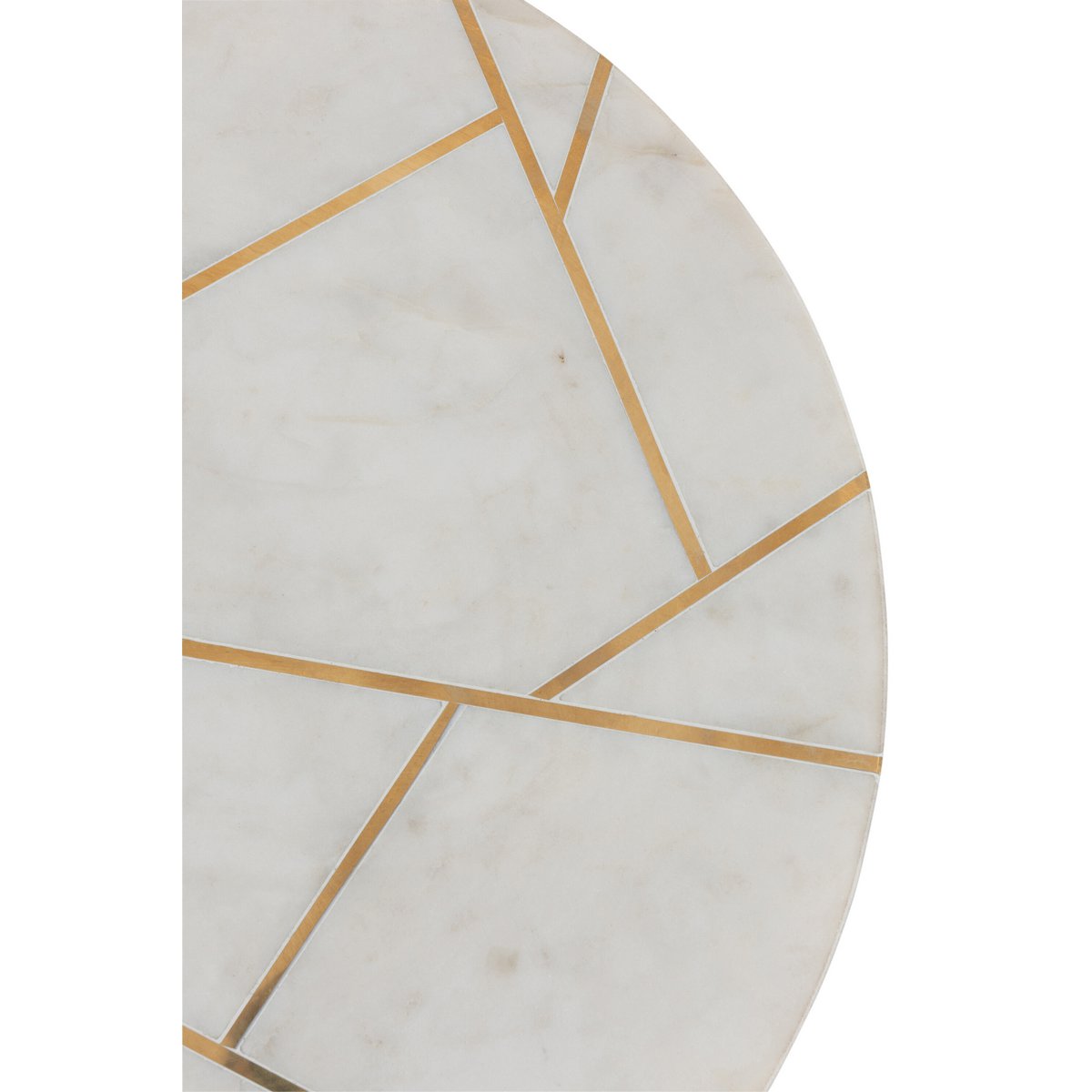 J-Line bijzettafel - marmer/ijzer - goud/wit