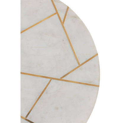 J-Line bijzettafel - marmer/ijzer - goud/wit
