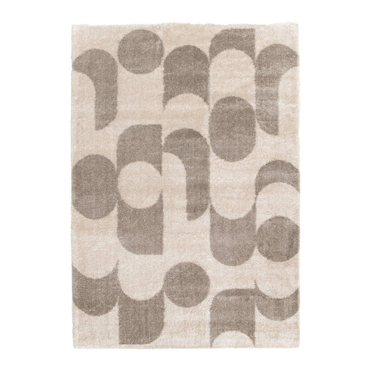 Ultrasoft tapijt in gerecyclede polyester neutrale tonen retro
