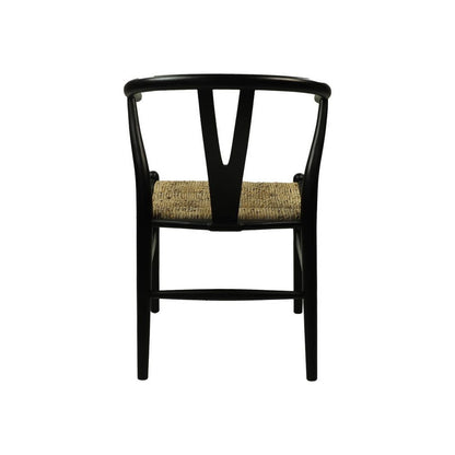 HSM Collection-Eetkamerstoel Delilah-50x41x78-Zwart/Naturel-Mahonie/Bananenblad