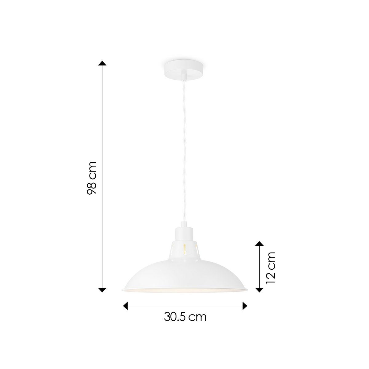 Home Sweet Home Hanglamp Altis - E27, Wit, 29x100cm